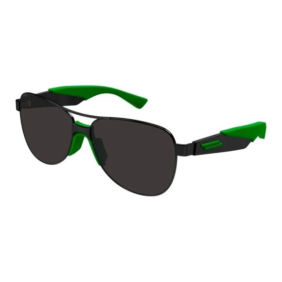 NEW  BOTTEGA VENETA SUNGLASSES BLACK GREEN AVIATOR MEN EYEWEAR BOTTEGA VENETA - Picture 1 of 3